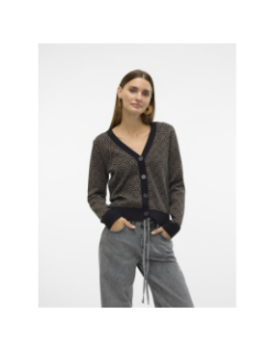 Gilet cardigan imprimé maria noir marron femme - Vero Moda