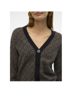 Gilet cardigan imprimé maria noir marron femme - Vero Moda