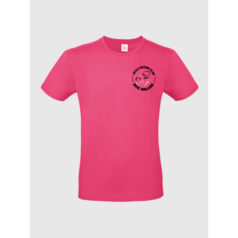 T-shirt Veyle boxing club rose sérigraphie coeur + prénom + dos - Boxe anglaise