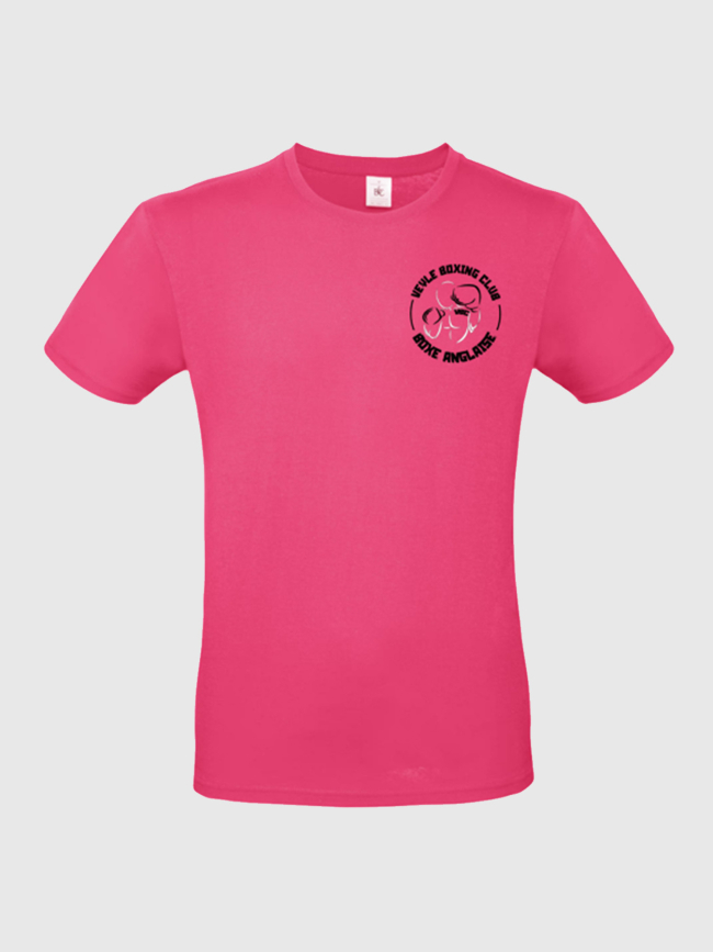 T-shirt Veyle boxing club rose sérigraphie coeur + prénom + dos - Boxe anglaise