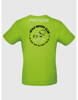 T-shirt Veyle boxing club vert sérigraphie coeur + prénom + dos - Muay Thaï