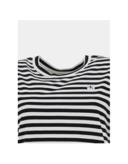 T-shirt rayé noir et blanc femme - Calvin Klein Jeans