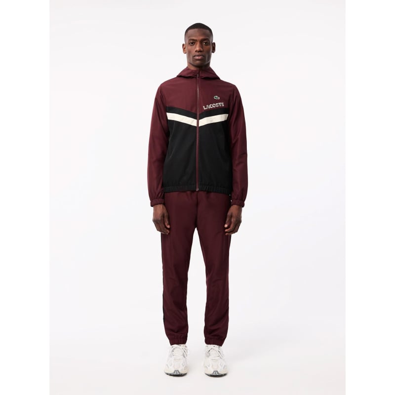 Ensemble survêtement taffetas diamanté bordeaux homme - Lacoste