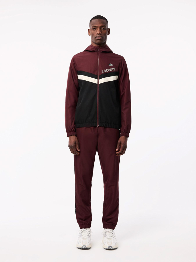 Ensemble survêtement taffetas diamanté bordeaux homme - Lacoste