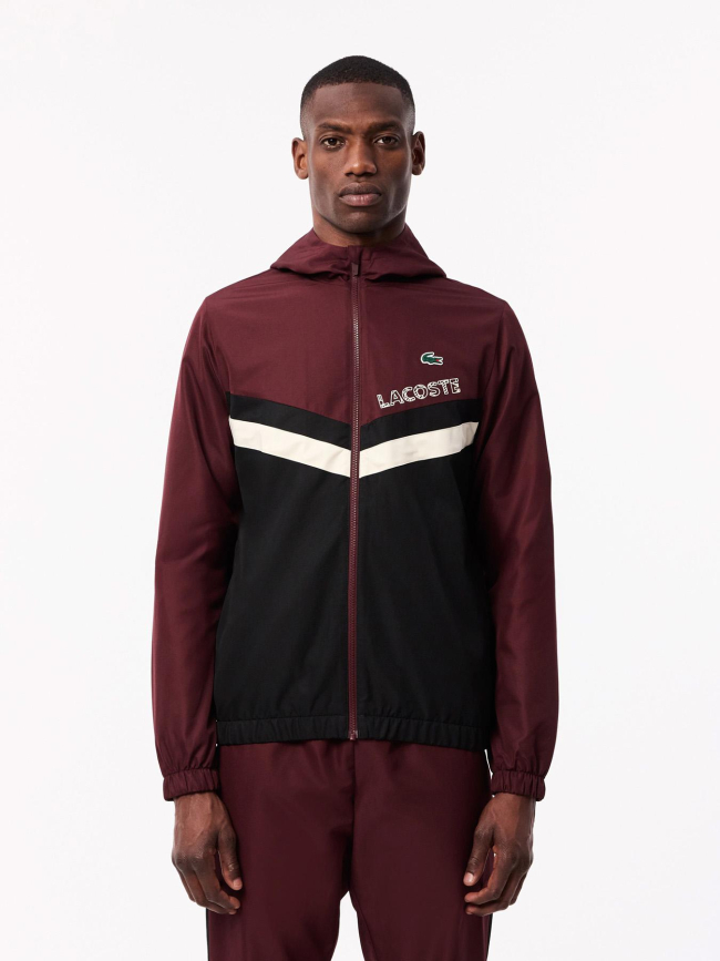 Ensemble survêtement taffetas diamanté bordeaux homme - Lacoste