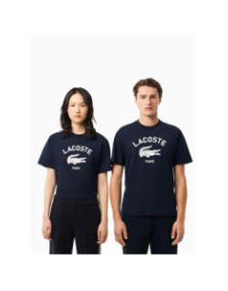 T-shirt classic fit imprimé signature bleu marine adulte - Lacoste