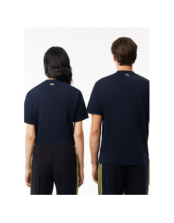 T-shirt classic fit imprimé signature bleu marine adulte - Lacoste