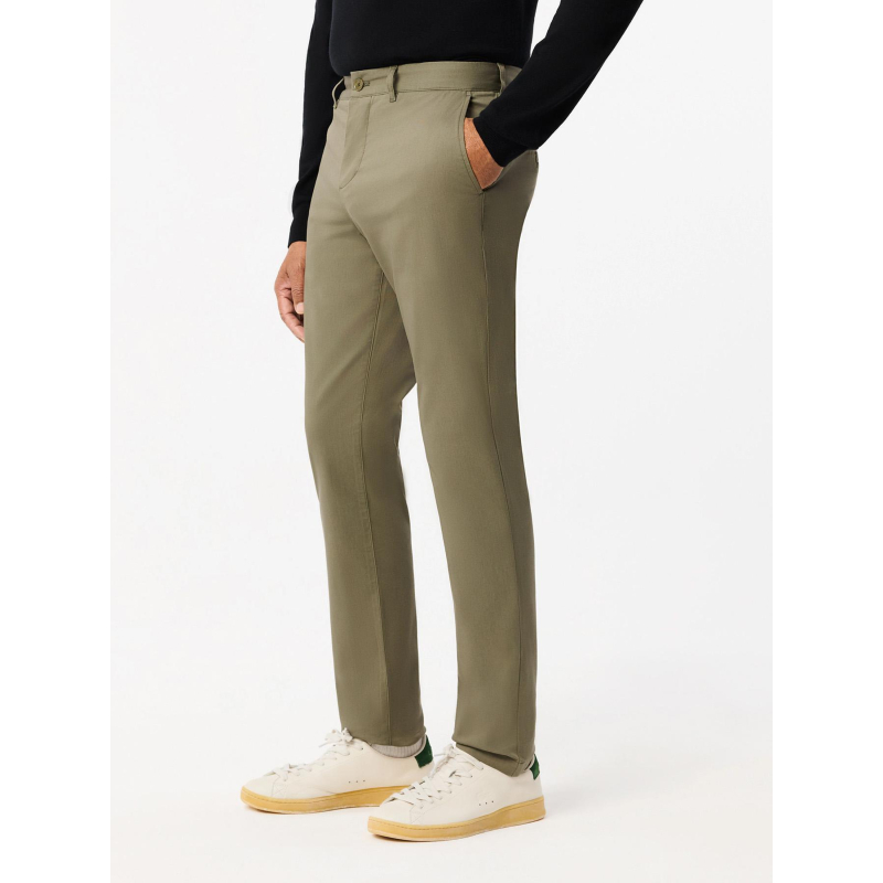 Pantalon chino slim fit en coton stretch beige homme - Lacoste