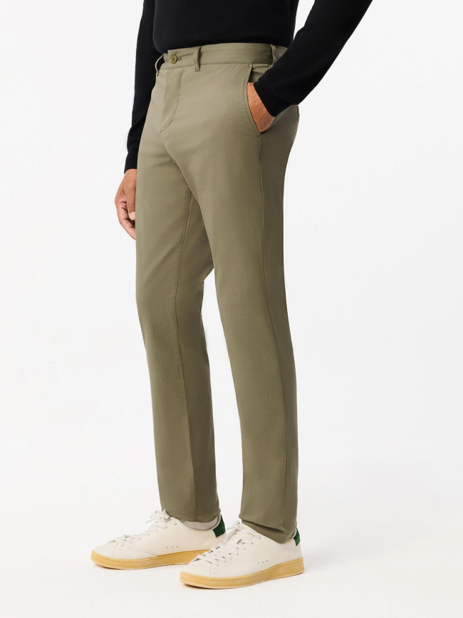 Pantalon chino slim fit en coton stretch beige homme - Lacoste