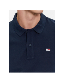 Polo manches longues slim placket bleu marine homme - Tommy Jeans