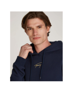 Sweat à capuche signature doré bleu marine homme - Tommy Jeans