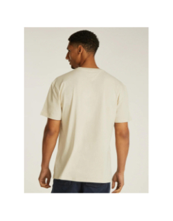 T-shirt manches courtes logo doré brodé beige homme - Tommy Jeans