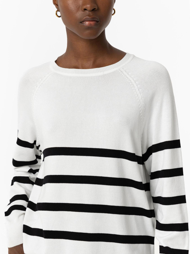 Pull à rayure thea 2 blanc femme - Tiffosi