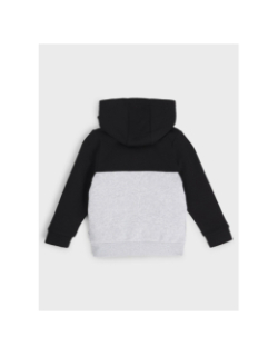 Sweat à capuche zippé color block logo gris enfant - Boss