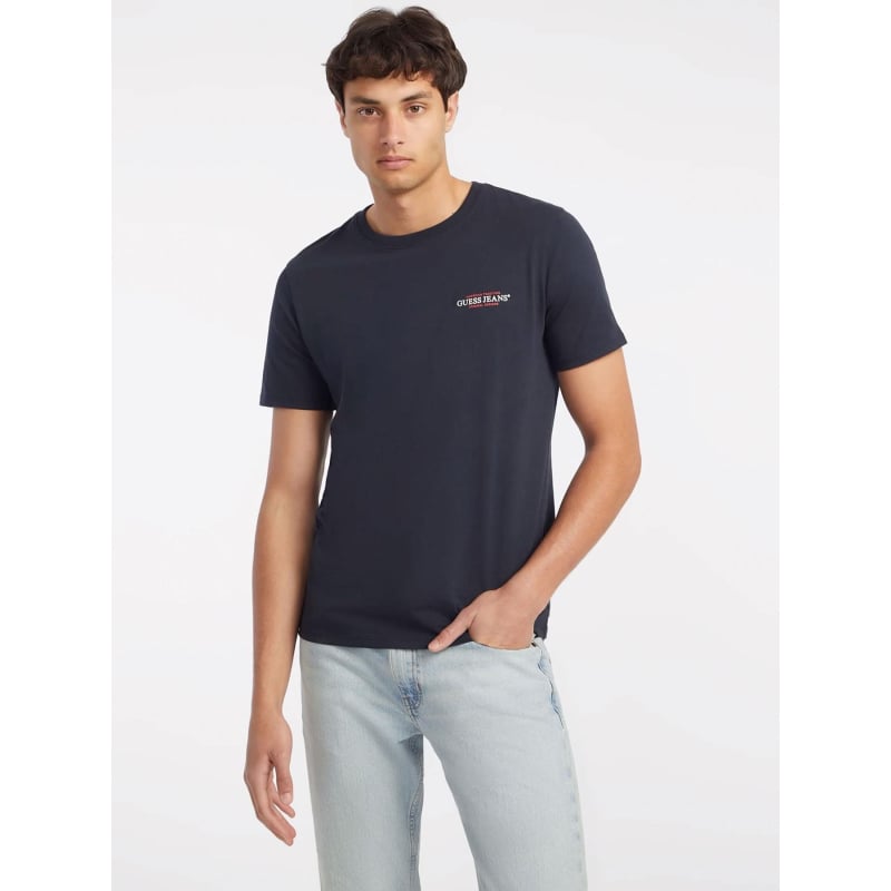 T-shirt manches courtes slim americ bleu marine homme - Guess