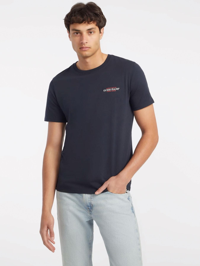 T-shirt manches courtes slim americ bleu marine homme - Guess