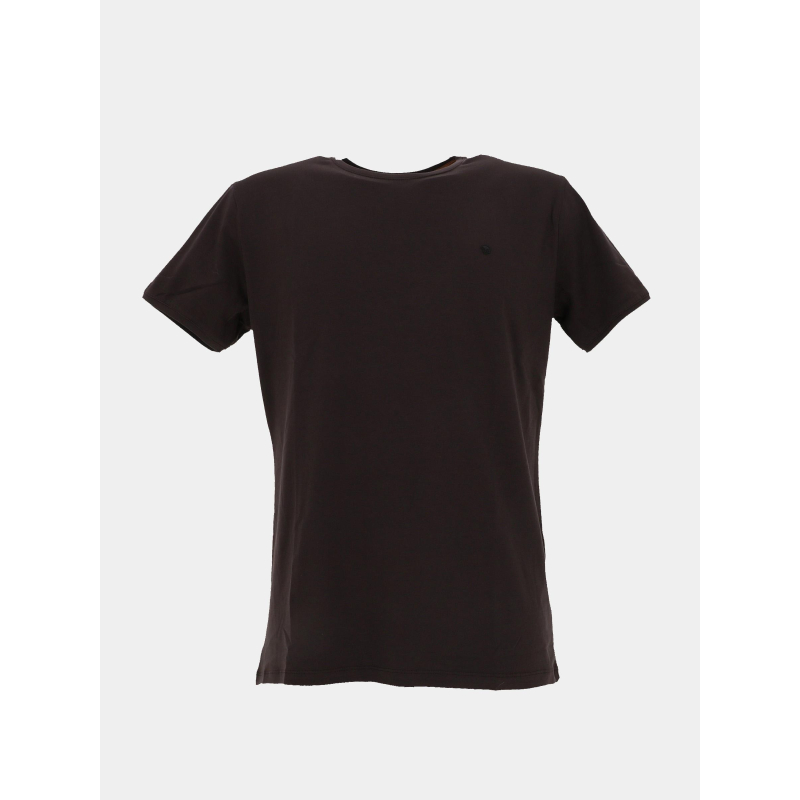 T-shirt uni twist stretch marron homme - Benson & Cherry