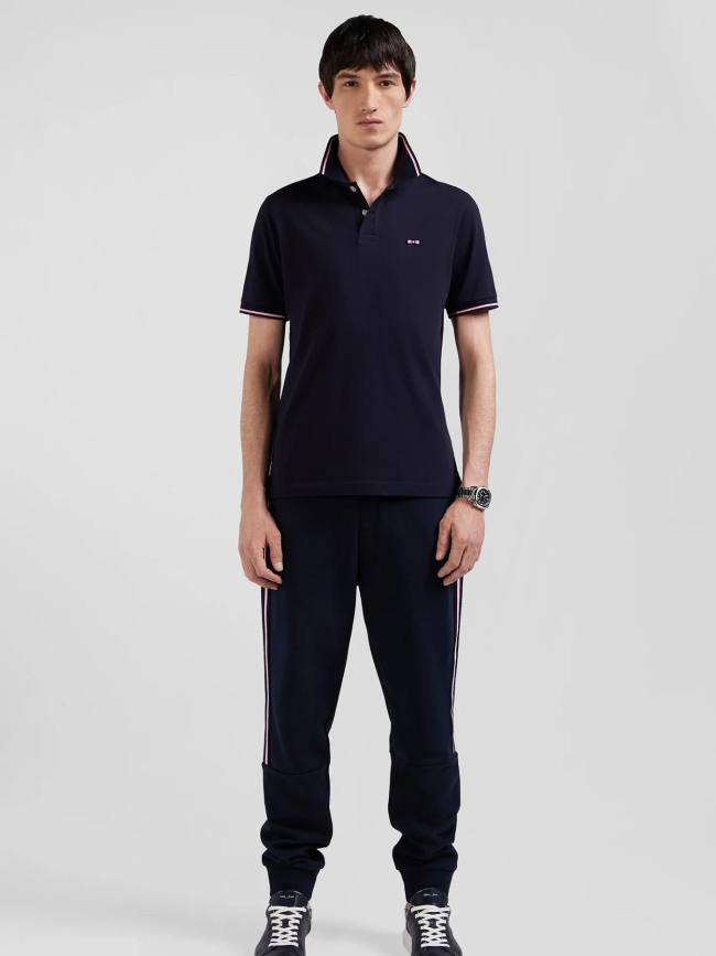 Polo manches courtes slim fit stretch bleu marine homme - Eden Park