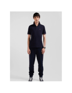 Polo manches courtes slim fit stretch bleu marine homme - Eden Park