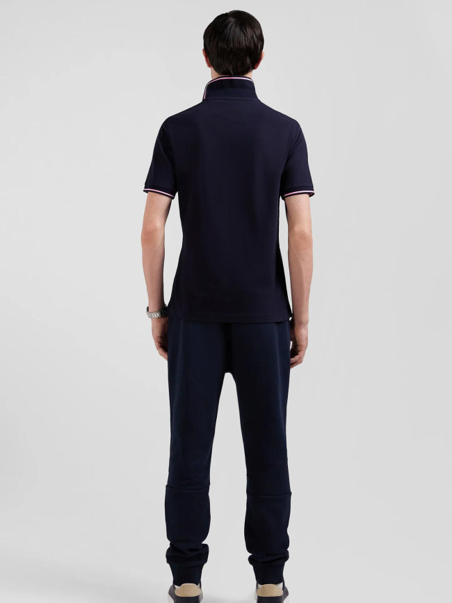 Polo manches courtes slim fit stretch bleu marine homme - Eden Park