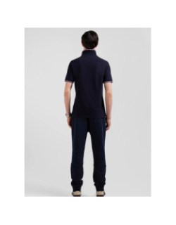 Polo manches courtes slim fit stretch bleu marine homme - Eden Park