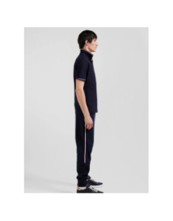 Polo manches courtes slim fit stretch bleu marine homme - Eden Park