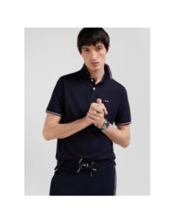 Polo manches courtes slim fit stretch bleu marine homme - Eden Park