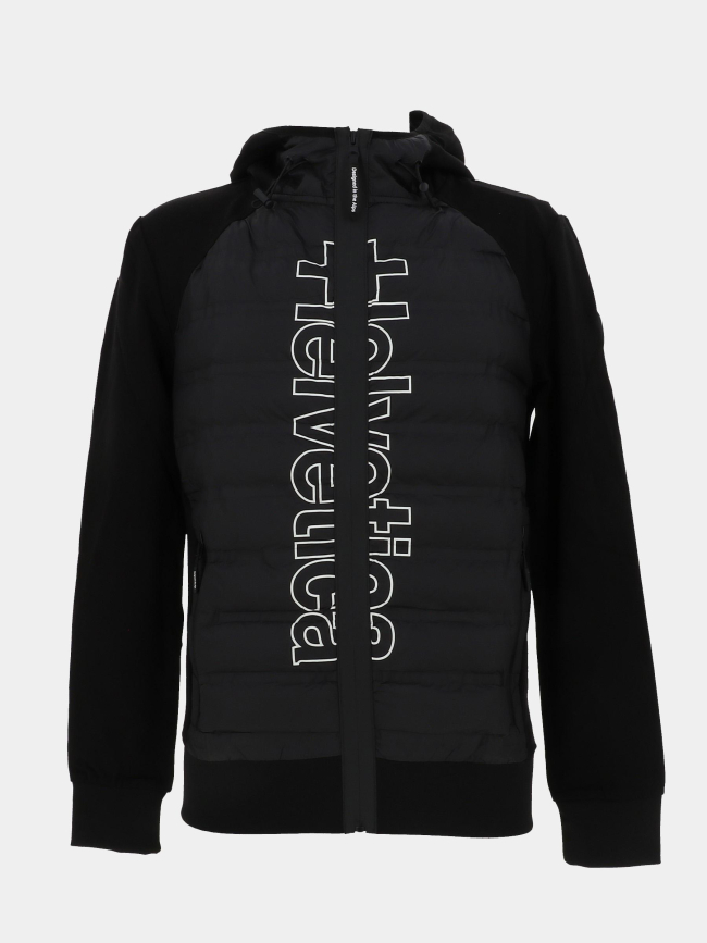 Veste à capuche légère bi matière vancover noir homme - Helvetica