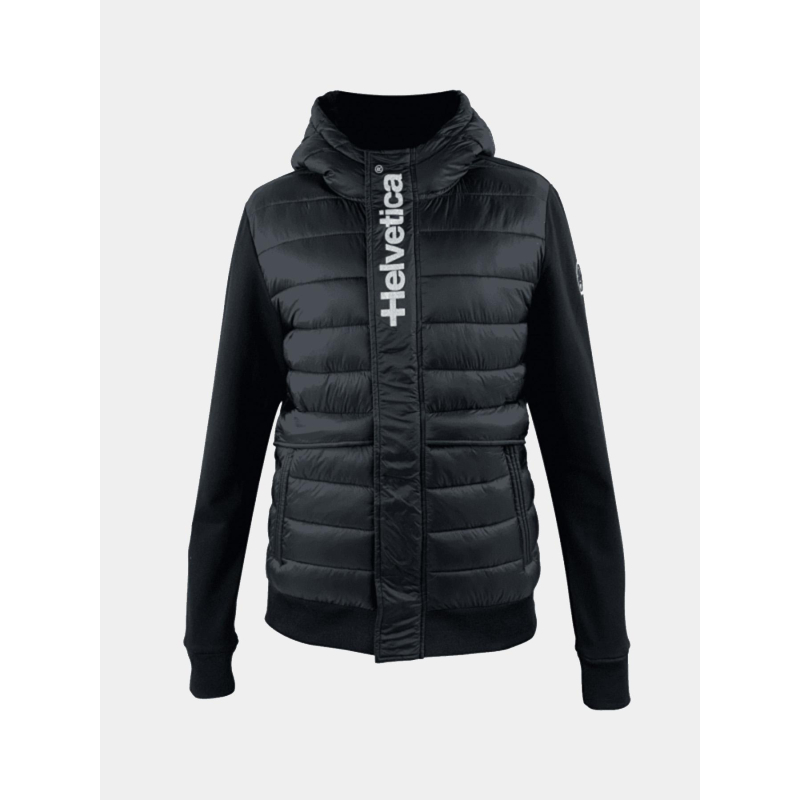 Veste bi-matière courchevel noir homme - Helvetica