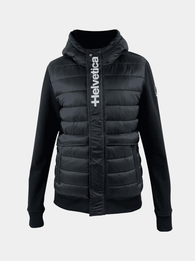 Veste bi-matière courchevel noir homme - Helvetica