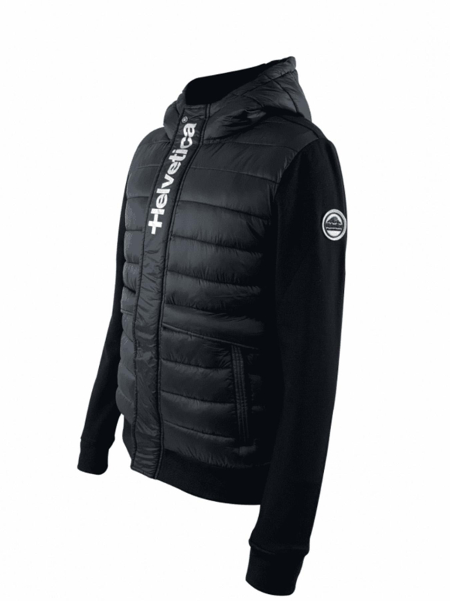 Veste bi-matière courchevel noir homme - Helvetica