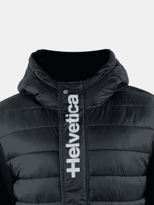 Veste bi-matière courchevel noir homme - Helvetica