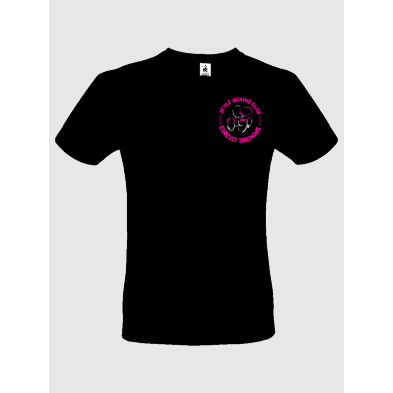 T-shirt Veyle boxing club sérigraphie coeur noir rose - Circuit training