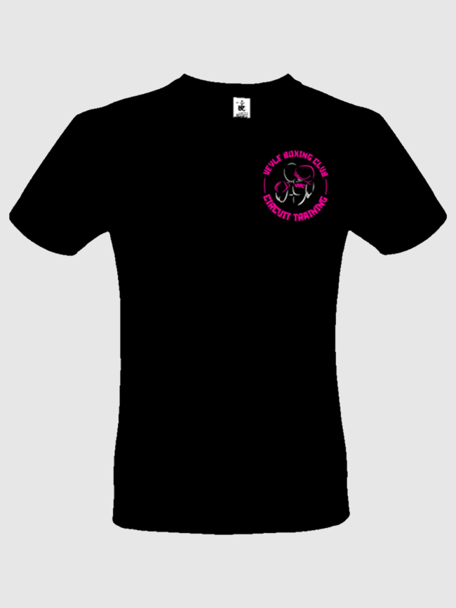 T-shirt Veyle boxing club sérigraphie coeur noir rose - Circuit training