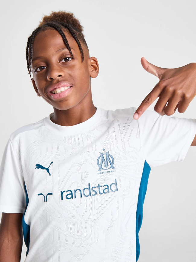 Maillot d entrainement de football om blanc enfant Puma