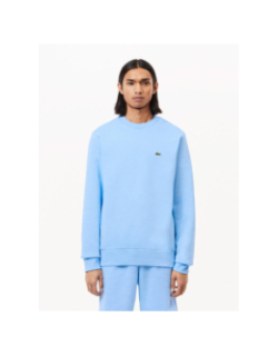 Sweat molleton col rond core solid bleu homme - Lacoste