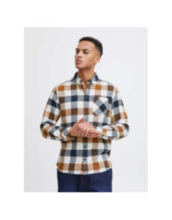 Chemise à carreaux regular fit marron homme - Blend