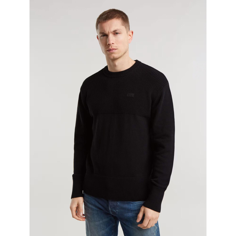 Pull en maille à col roulé fisherman noir homme - G Star