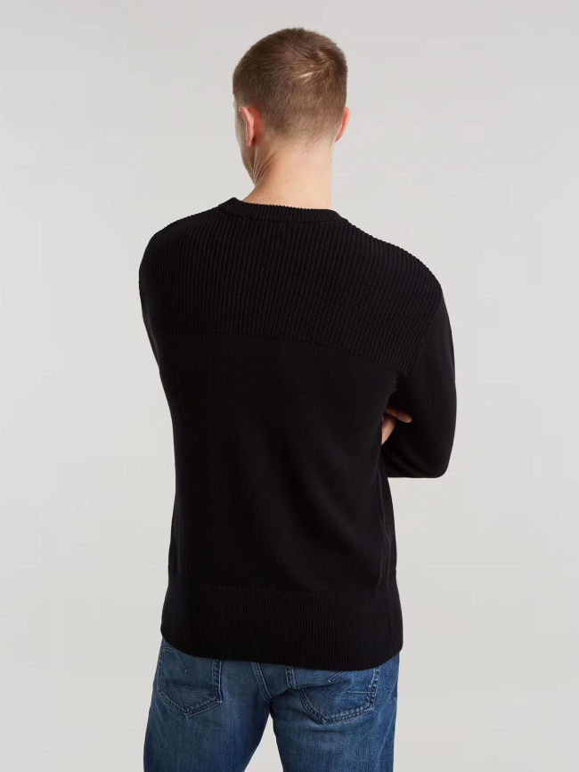 Pull en maille à col roulé fisherman noir homme - G Star