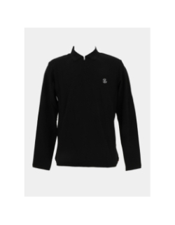 Polo à manches longues col zippé noir homme - Jack & Jones