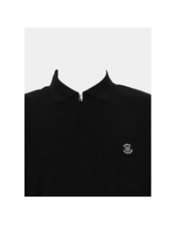 Polo à manches longues col zippé noir homme - Jack & Jones