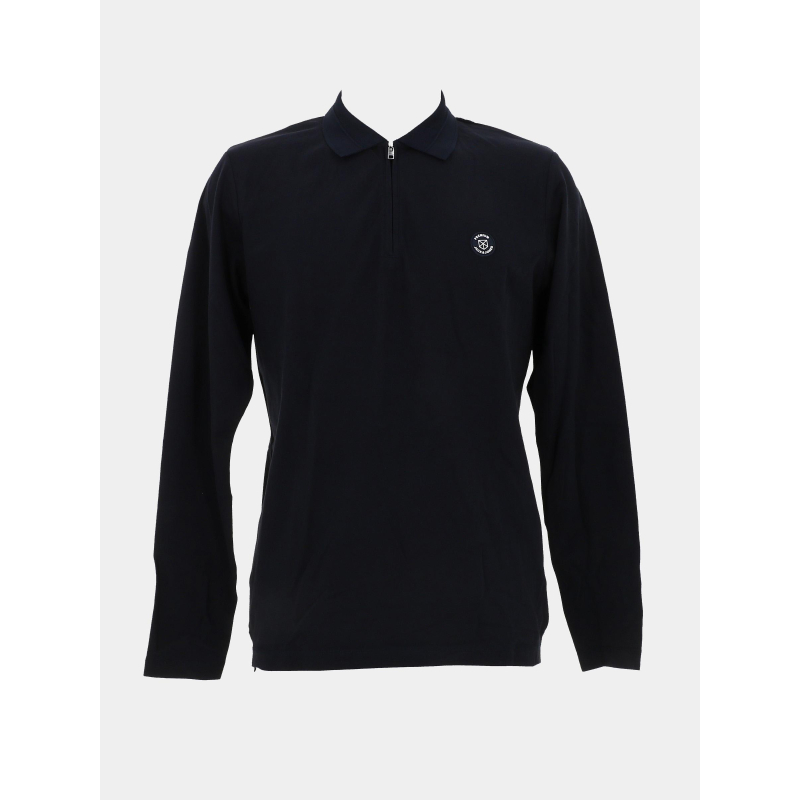 Polo manches longues col zippé bleu marine homme - Jack & Jones