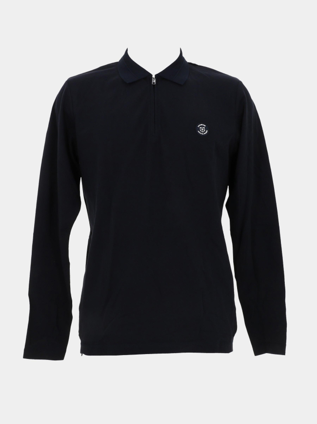 Polo manches longues col zippé bleu marine homme - Jack & Jones