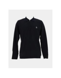 Polo manches longues col zippé bleu marine homme - Jack & Jones