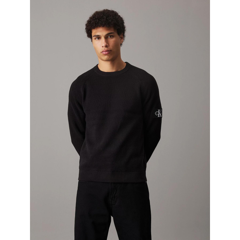 Pull badge easy noir homme - Calvin Klein Jeans