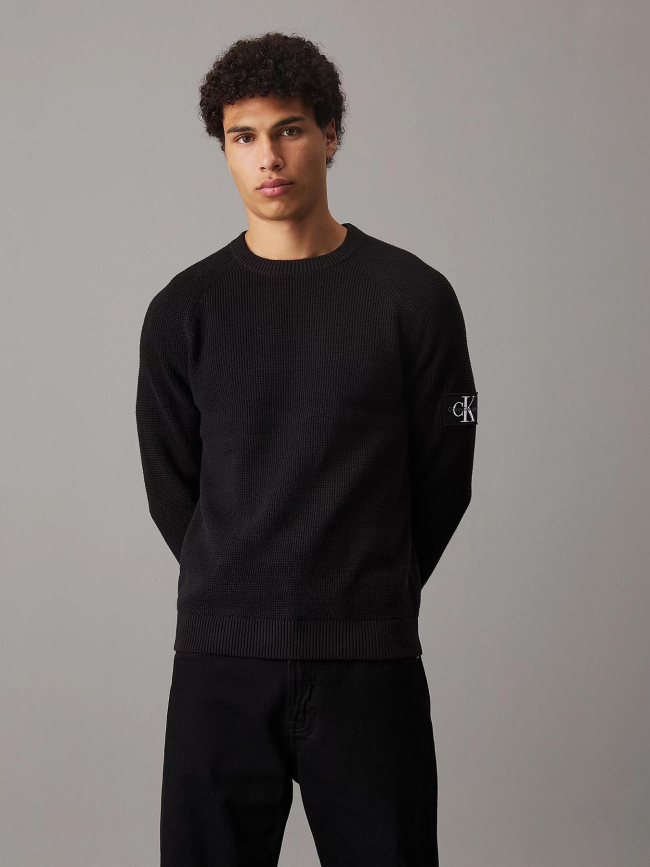 Pull badge easy noir homme - Calvin Klein Jeans