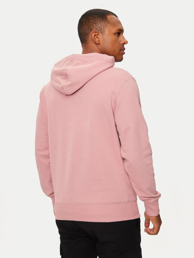 Sweat à capuche badge rose homme - Calvin Klein Jeans