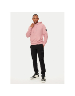 Sweat à capuche badge rose homme - Calvin Klein Jeans