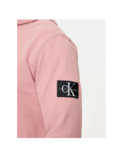 Sweat à capuche badge rose homme - Calvin Klein Jeans