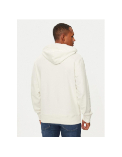 Sweat à capuche badge logo patch blanc homme - Calvin Klein